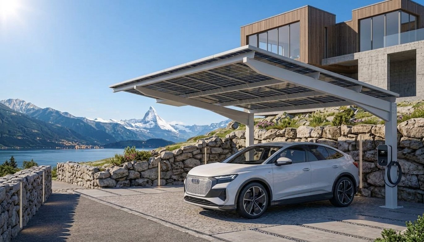Solarcarport Schilthorn in Auskragung